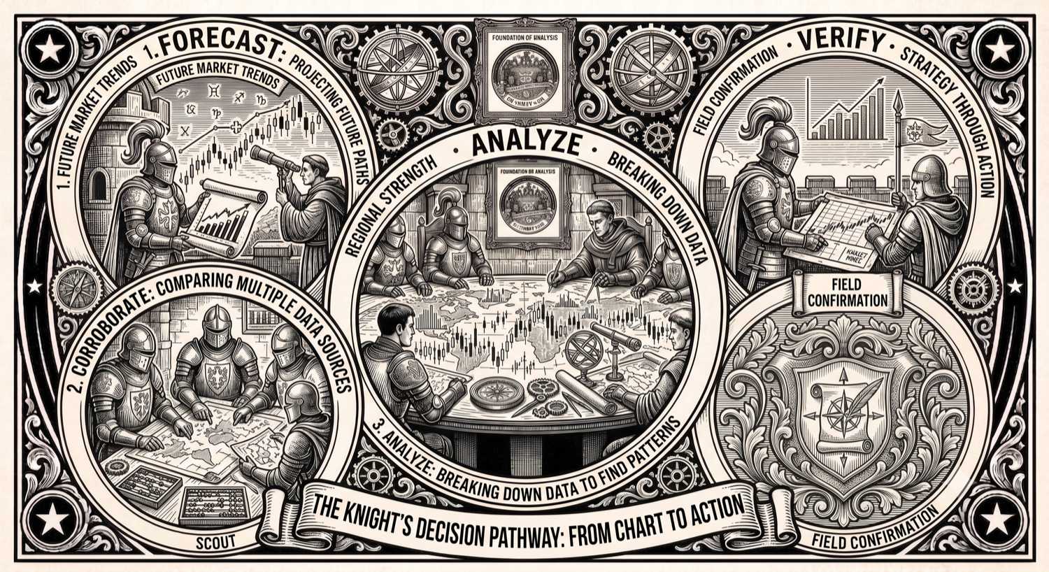 The knight&rsquo;s decision pathway: from chart to action